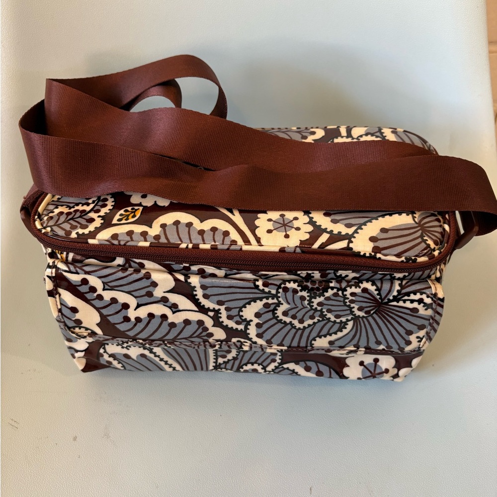 Vera Bradley Brown, Blue, and Cream Insulated Lunchbox